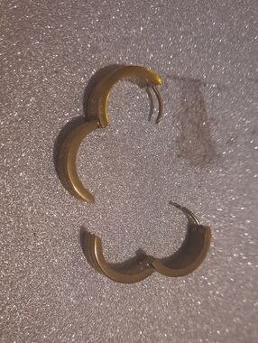 Gold Crescent Hoop Earrings for Women